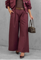 Súprava Bunda bomberka i Nohavice wide leg Iconic Style bordová