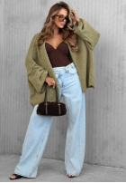 Sveter kardigan oversize bez zapięcia Candle Nights khaki
