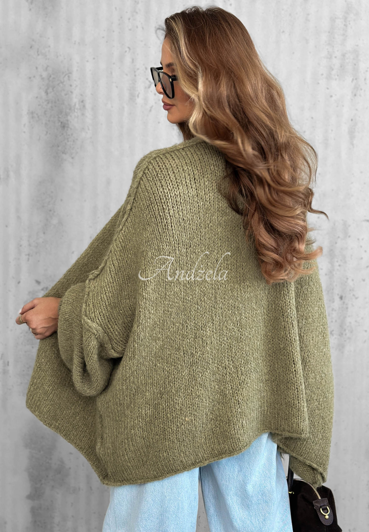 Oversize kardigán Be Gentle And Kind khaki