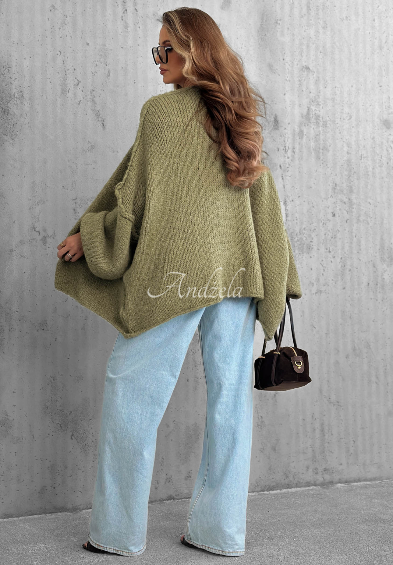 Oversize kardigán Be Gentle And Kind khaki
