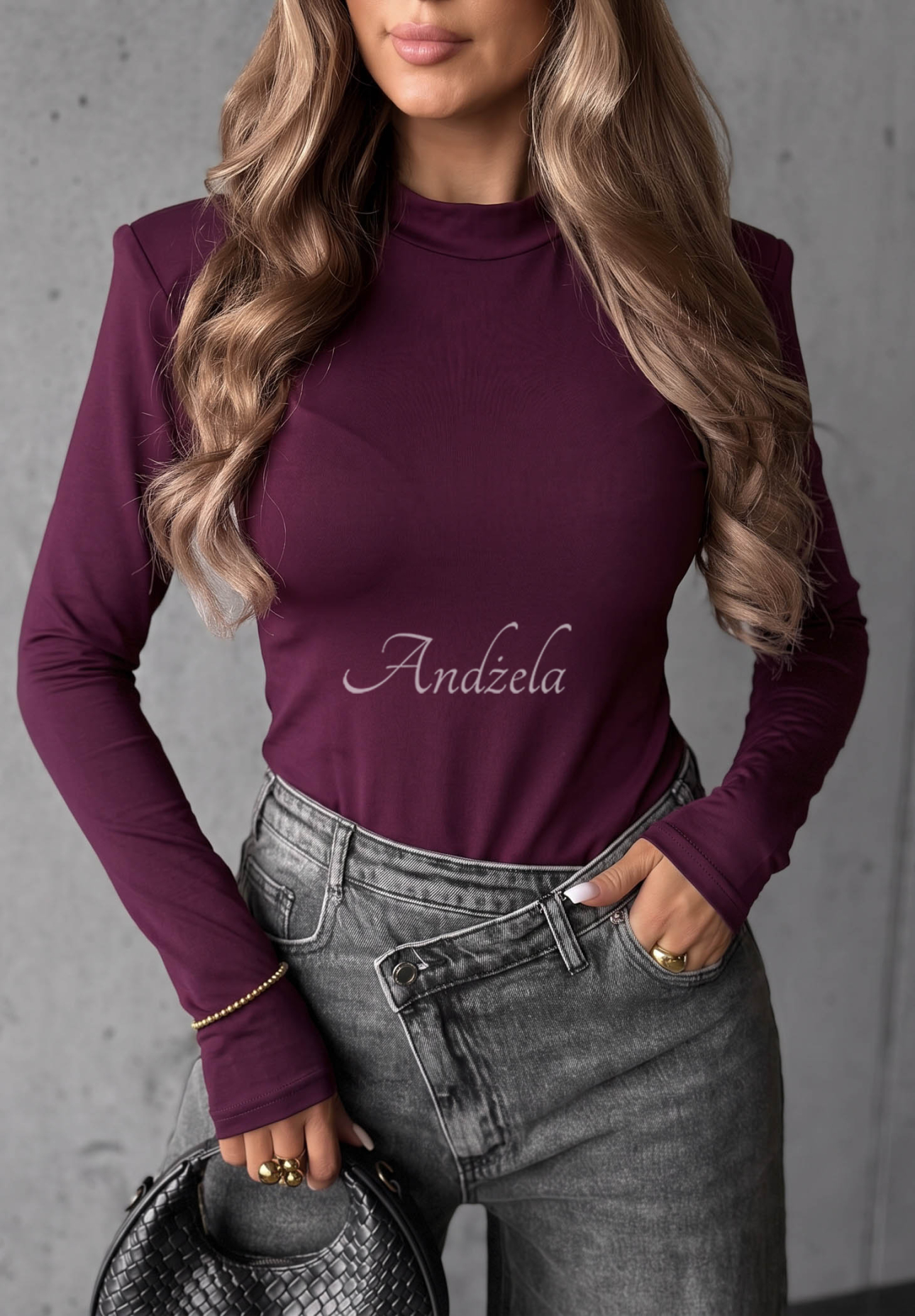 Blúzka longsleeve z viskózy Soft Classics čučoriedková