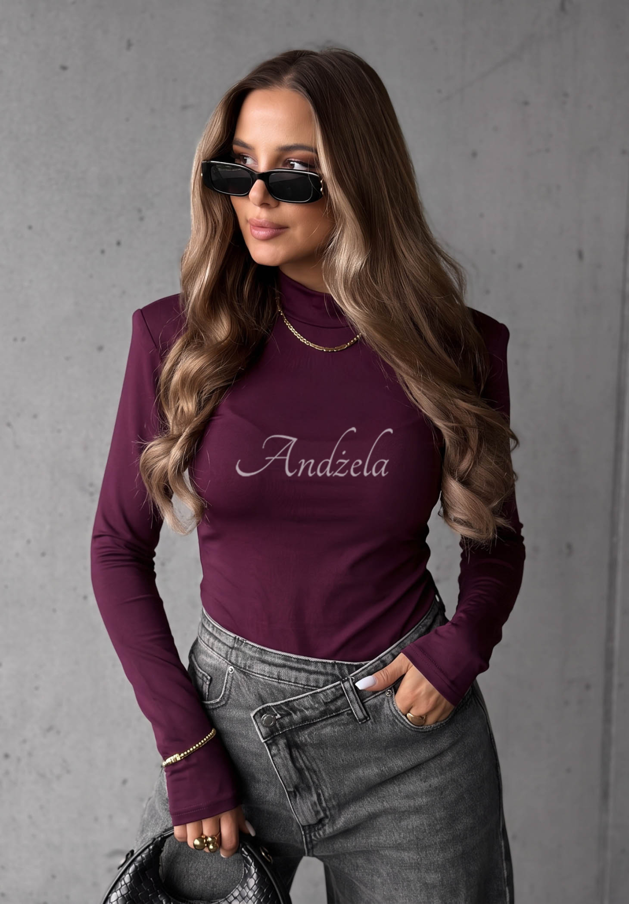 Blúzka longsleeve z viskózy Soft Classics čučoriedková