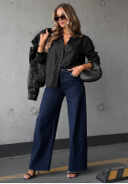 Košeľa oversize z koronką Silver Mist slivková