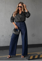 Košeľa oversize z koronką Silver Mist slivková