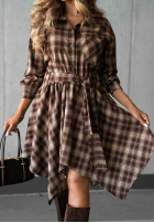 Súprava Košeľa i spódnico-spodenki w kratę Effortless Chic čokoládový