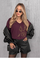 Blúzka longsleeve z nadrukiem Golden Rossa bordová