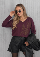 Blúzka longsleeve z nadrukiem Golden Rossa bordová