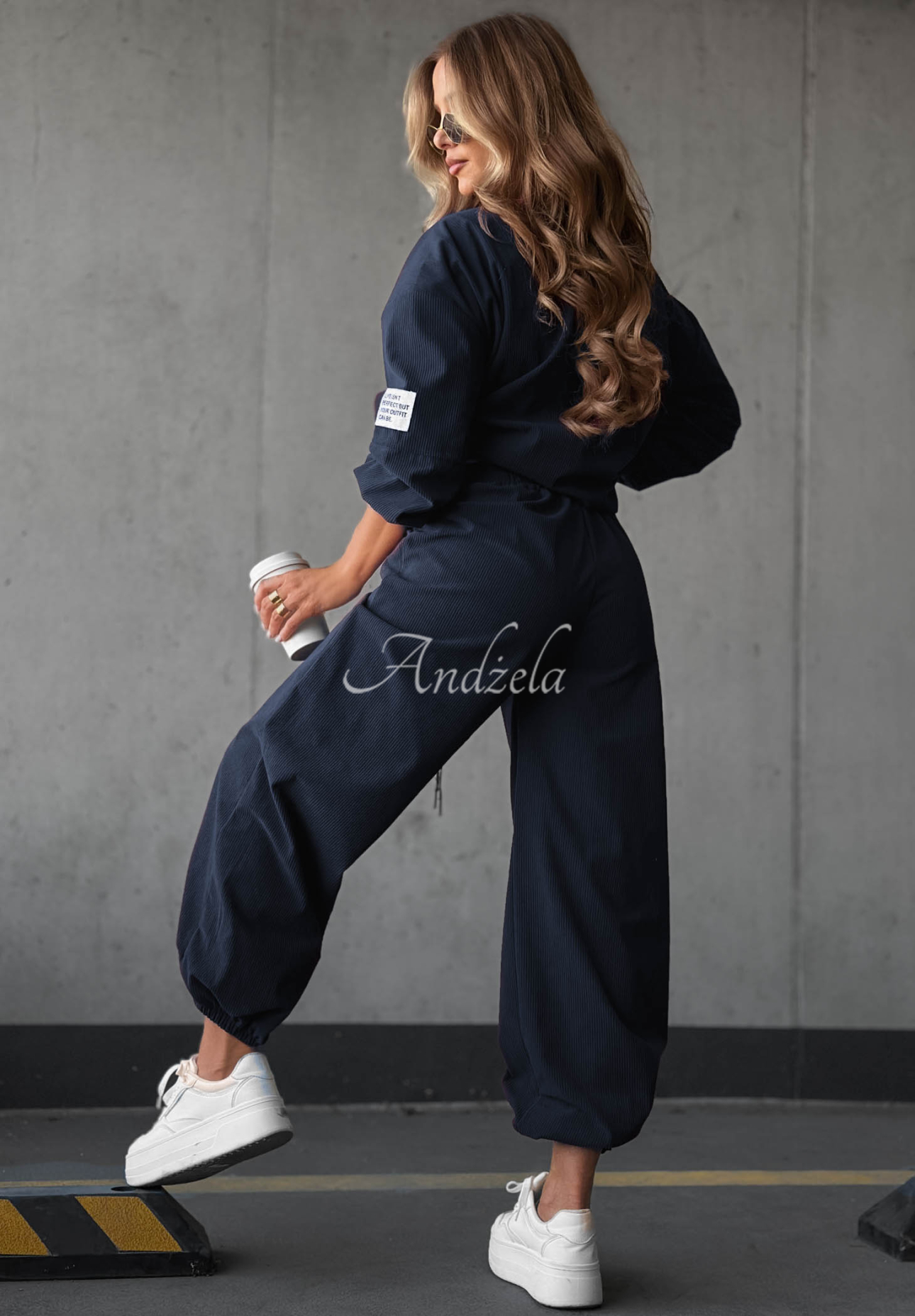 Manšestrová tepláková súprava z viskózy Endless Comfort tmavomodrý