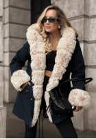 Bunda parka z futerkiem Stay Warm tmavomodrá