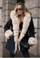 Bunda parka z futerkiem Stay Warm tmavomodrá