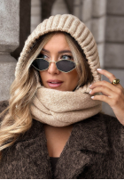 Nákrčník balaclava z wiązaniem Frosty Charm ecru