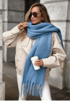 Miękki Šál  z frędzlami Snow Darling Mokka