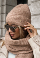 Čiapka z wełną merino Snowfall Charm čierna
