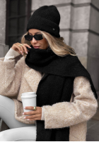 Čiapka z wełną merino Snowfall Charm čierna