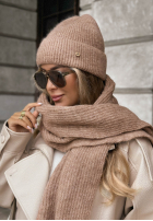 Čiapka z wełną merino Snowfall Charm béžová