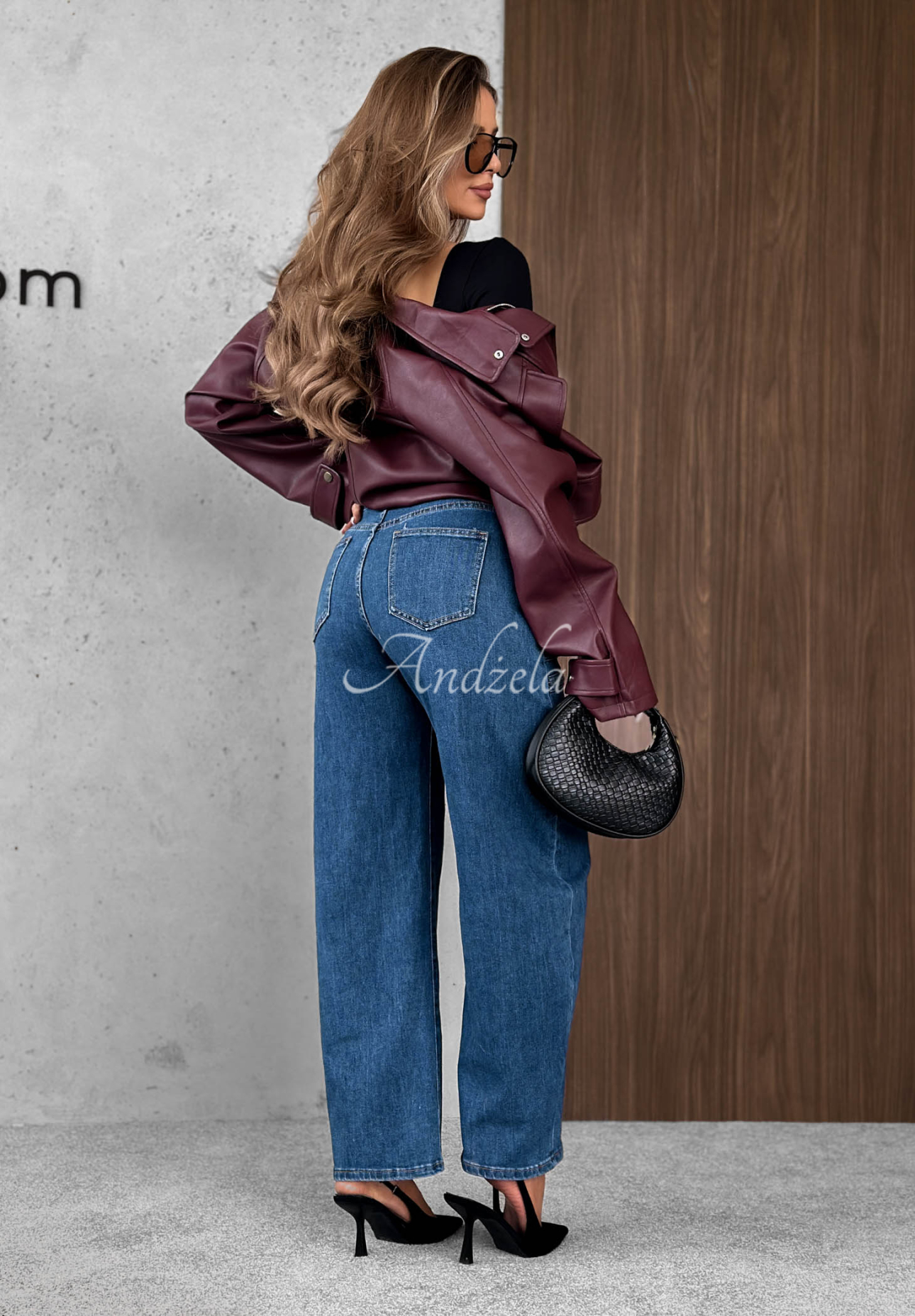 Džínsy balloon s ozdobnými gombíkmi Autumn Femme modré
