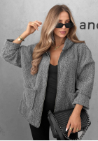 Bunda kożuszek s kapucňou i kieszeniami Warm Comfort Sivá