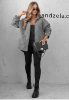 Bunda kożuszek s kapucňou i kieszeniami Warm Comfort Sivá