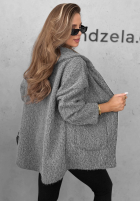 Bunda kożuszek s kapucňou i kieszeniami Warm Comfort Sivá