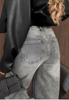 Nohavice džínosové wide leg Daily Denim sivé
