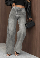 Nohavice džínosové wide leg Daily Denim sivé