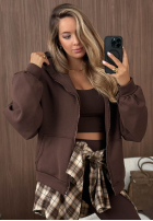 Mikina s kapucňou oversize Don't Tell čokoládová