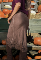 Sukňa  maxi z koronką Subtle Lace čokoládová