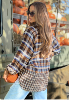 Asymetryczna Košeľa w kratę Soft Willow čokoládová