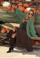 Moherowy kardigan oversize bez zapięcia Cozy Latte hnedý