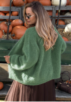Moherowy kardigan oversize bez zapięcia Cozy Latte hnedý