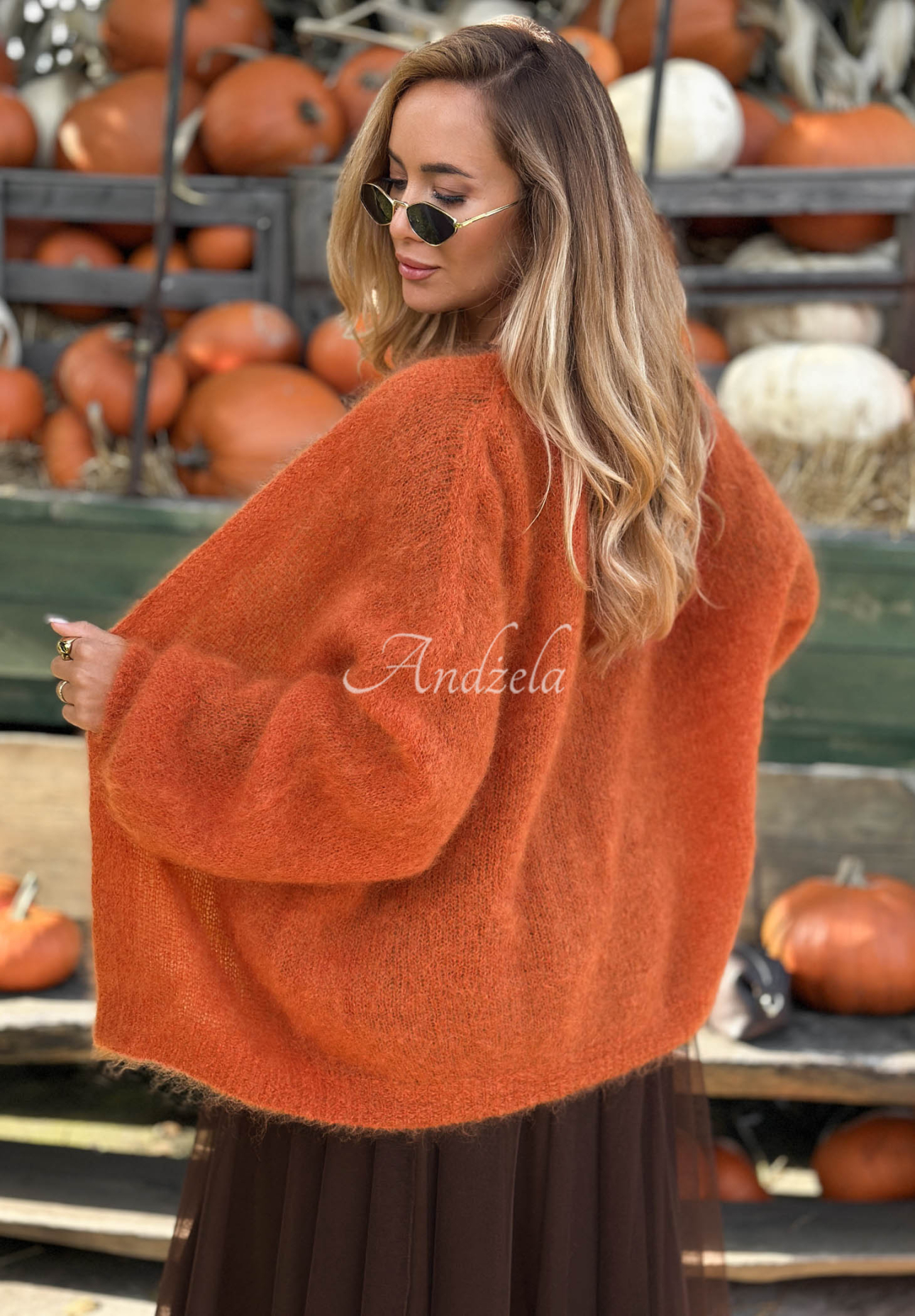 Mohérový kardigan oversize bez zapínania Cozy Latte hnedý