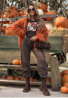 Blúzka longsleeve z nadrukiem w kwiaty Autumn Sweetie čučoriedková