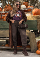Blúzka longsleeve z nadrukiem w kwiaty Autumn Sweetie čučoriedková