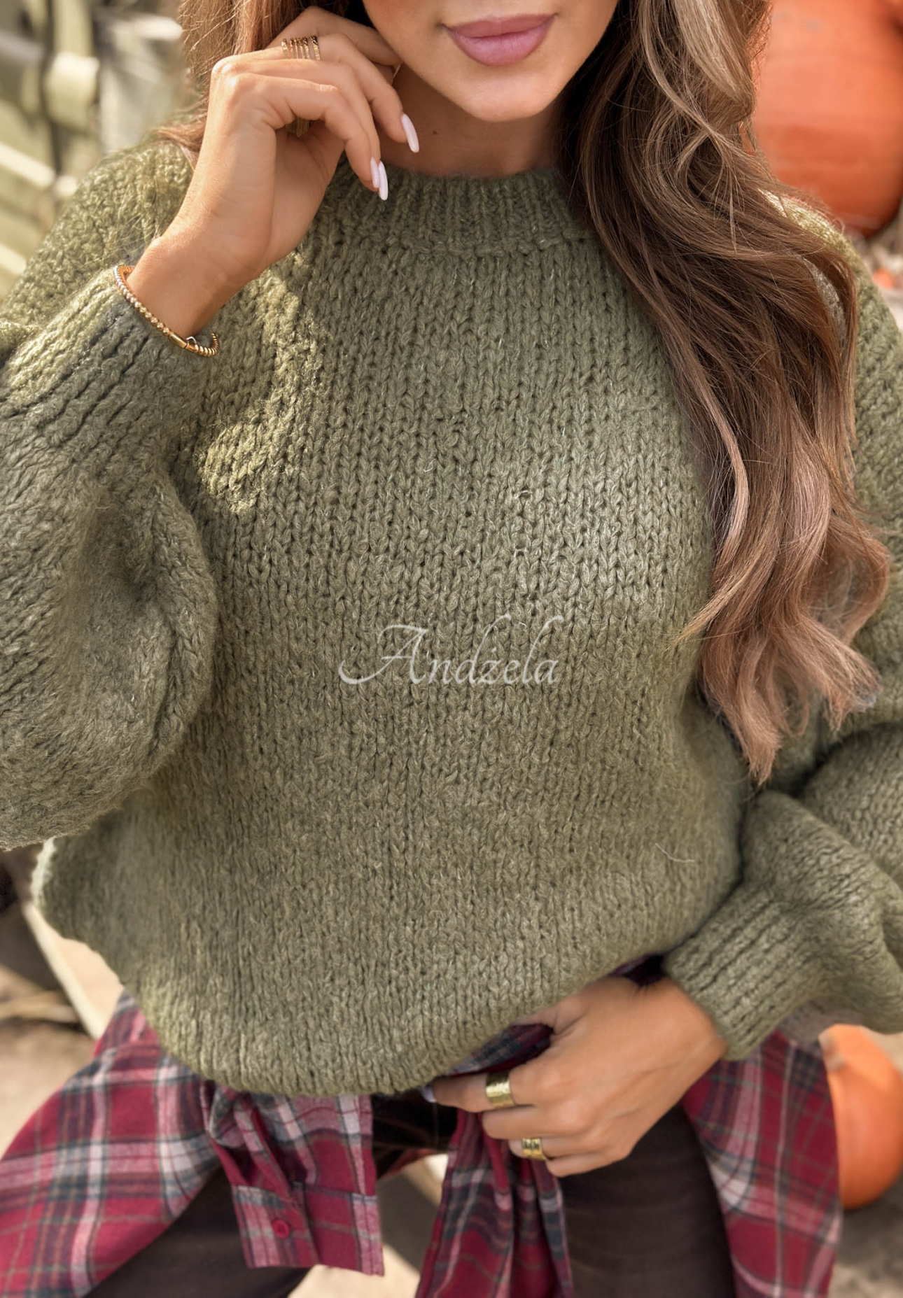 Mäkký sveter oversize s vlnou a viskózou Cloud Babe khaki