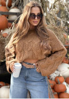 Ozdobnie pleciony Sveter Winter Diary ecru