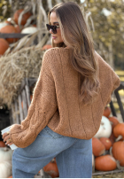 Ozdobnie pleciony Sveter Winter Diary ecru