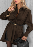 Asymetryczna Košeľa z kołnierzem Soft Darling khaki