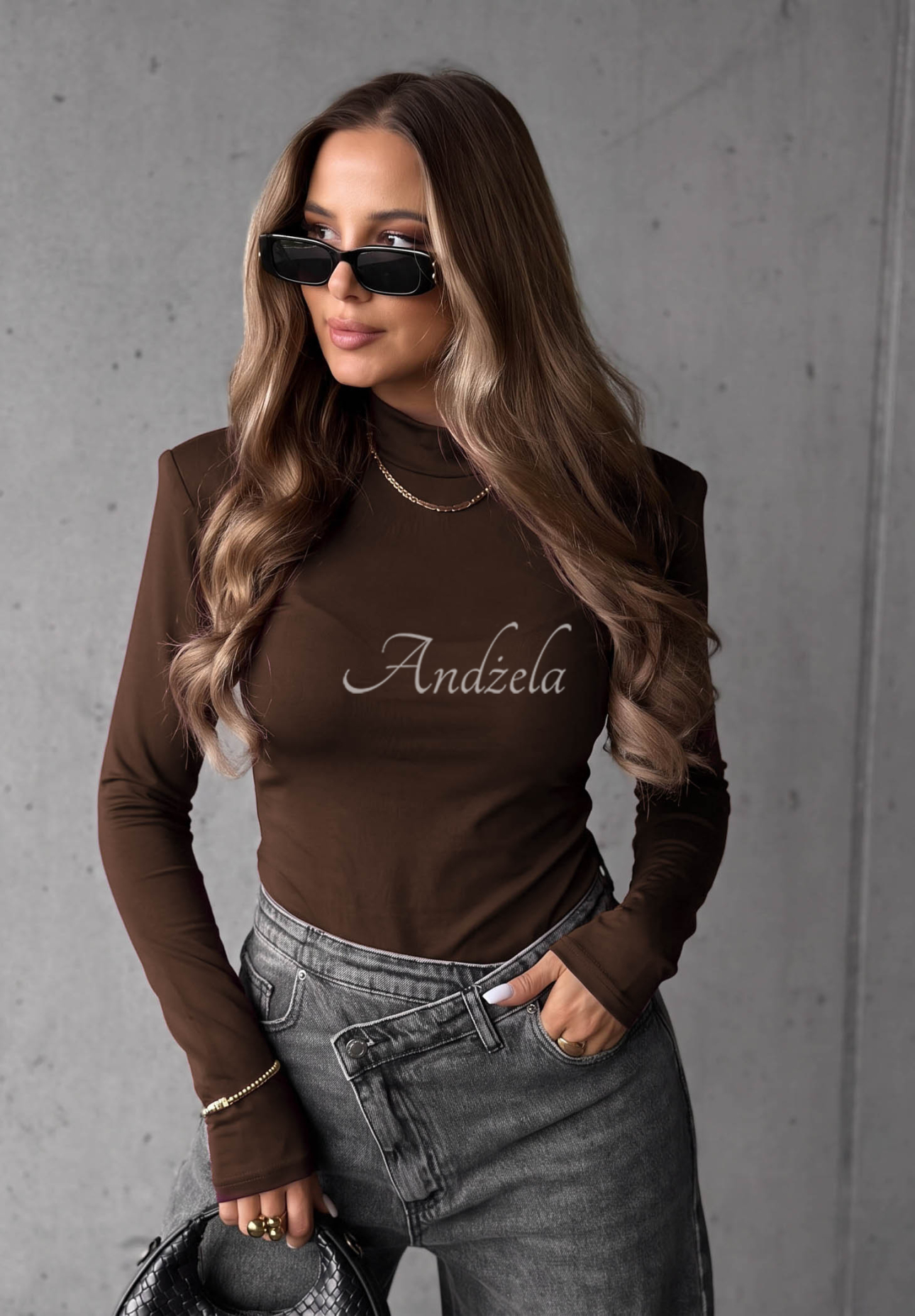 Blúzka longsleeve z viskózy Soft Classics čokoládová
