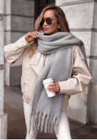 Miękki Šál  z frędzlami Snow Darling Mokka