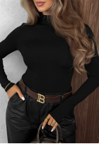 Blúzka longsleeve z półgolfem Femme Desire čokoládová