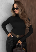 Blúzka longsleeve z półgolfem Femme Desire čokoládová
