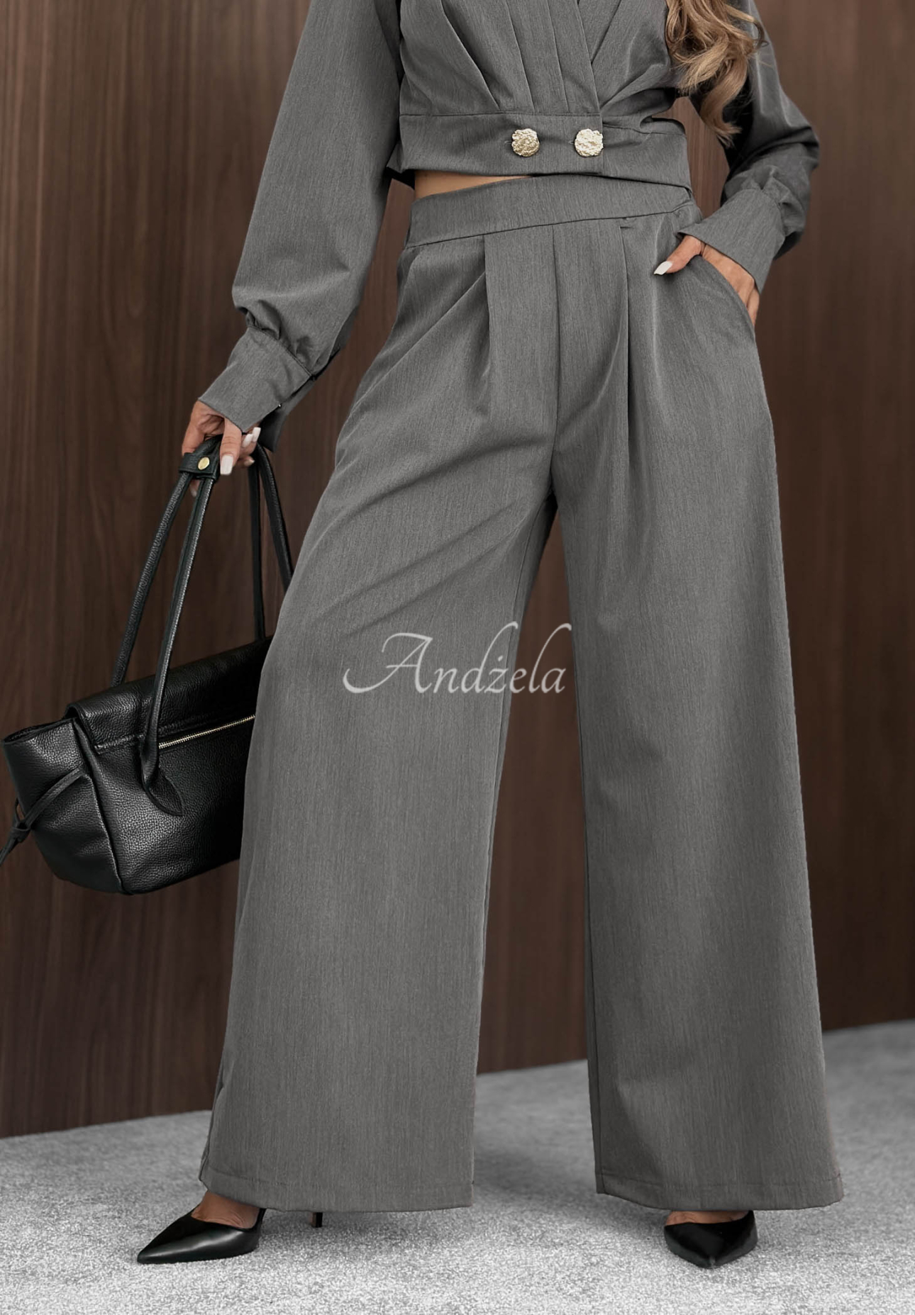 Elegantná súprava so záhybmi Style Desire sivý