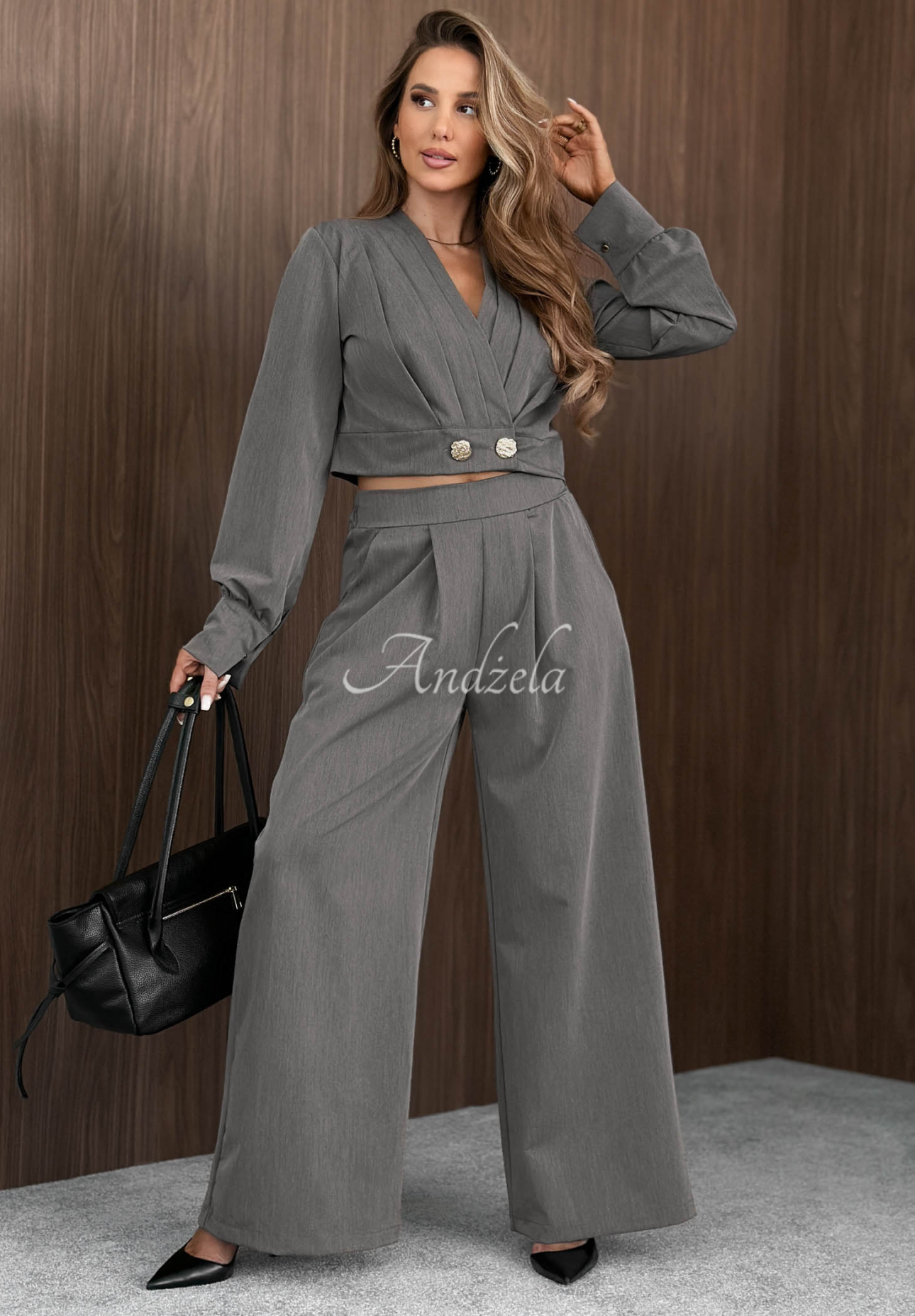 Elegantná súprava so záhybmi Style Desire sivý