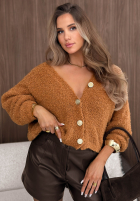 Krótki karidgan z zapięciem Rainy Caramel ťavý