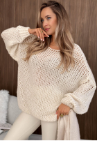 Miękki Sveter oversize Sugar Babe béžový
