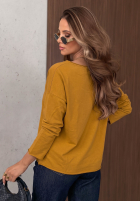 Blúzka longsleeve z dekoltem i cekinami Last Sunrays ťavia