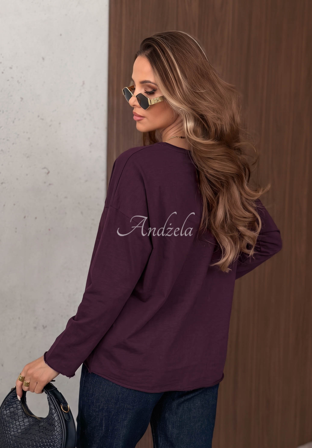 Bavlnená blúzka longsleeve s aplikáciou Last Sunrays čučoriedková