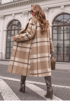 Dlhý Kabát oversize w kratę Cloudy Daydream čierne