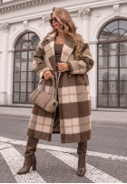 Dlhý Kabát oversize w kratę Cloudy Daydream čierne