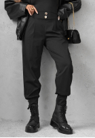 látkové Nohavice joggery z guzikami Divine Charm čierne